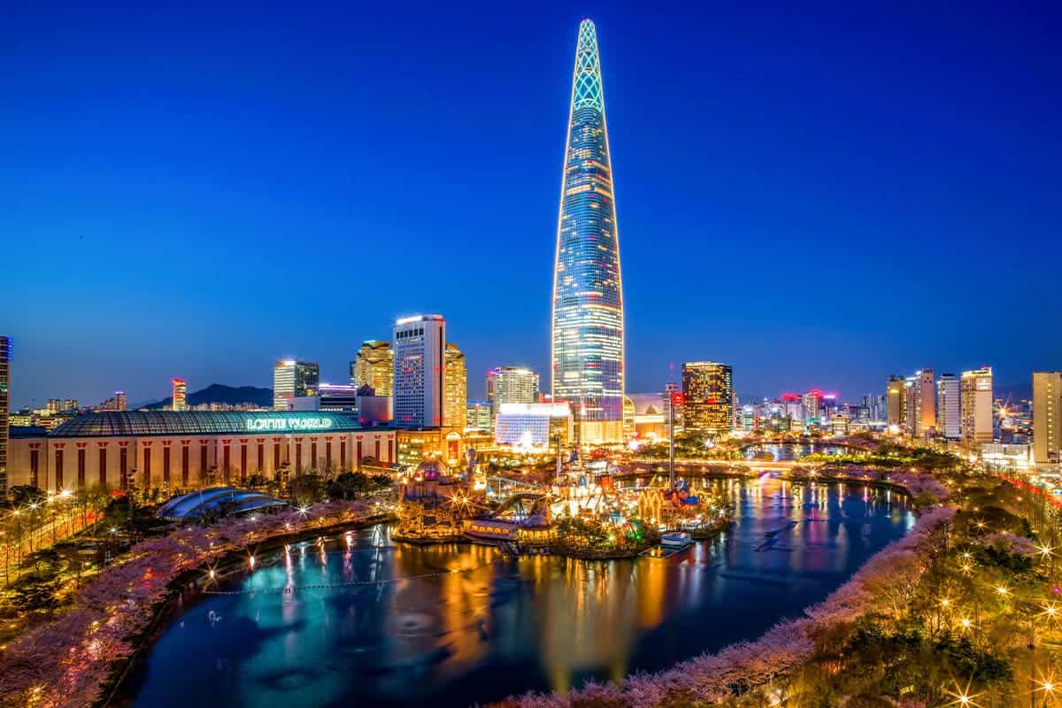 석촌호수 야경 