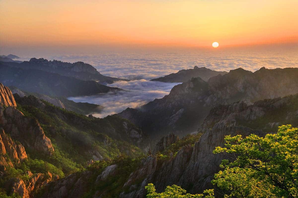 설악산 노을 