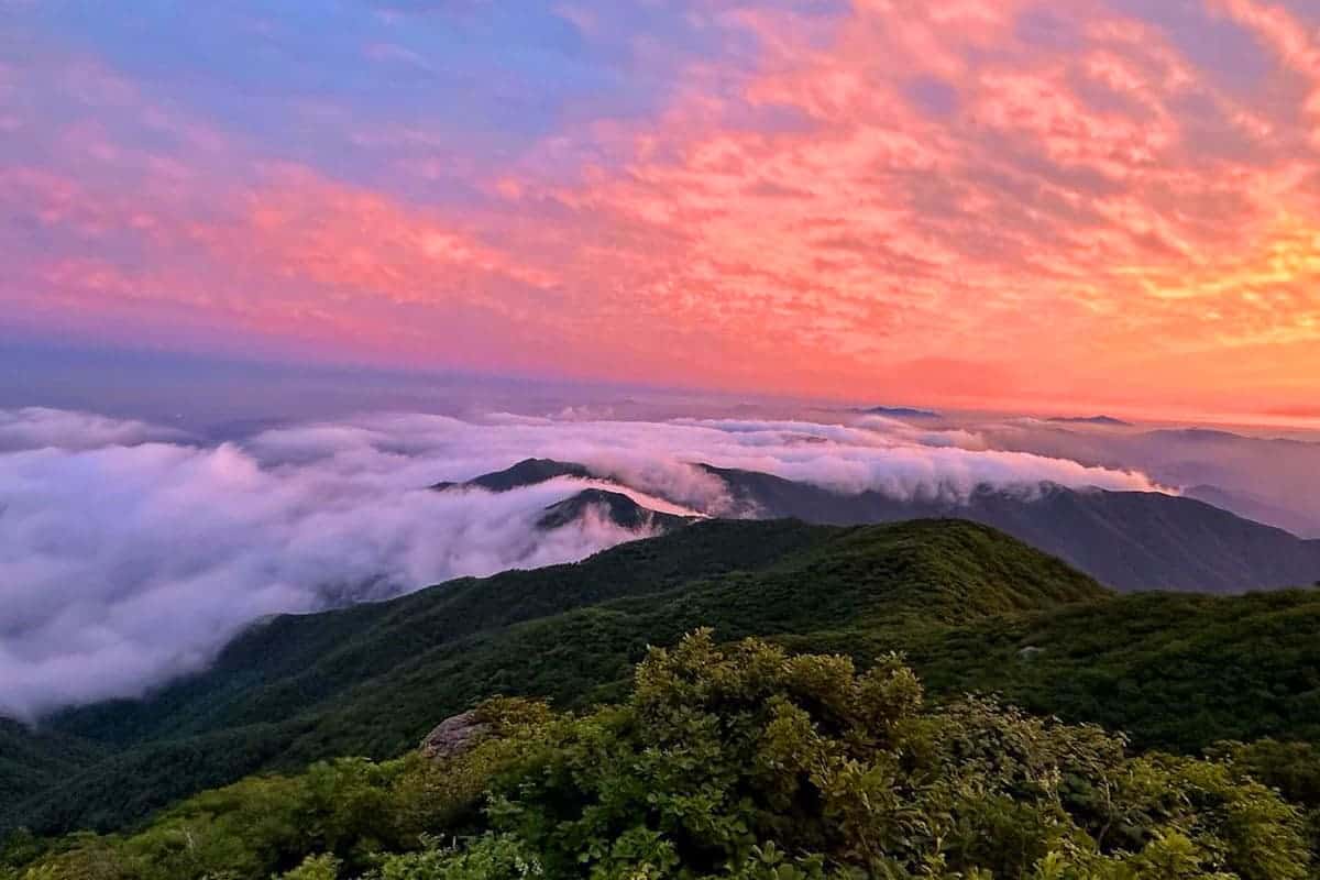 국립백운산자연휴양림 일몰 국립백운산자연휴양림 일몰