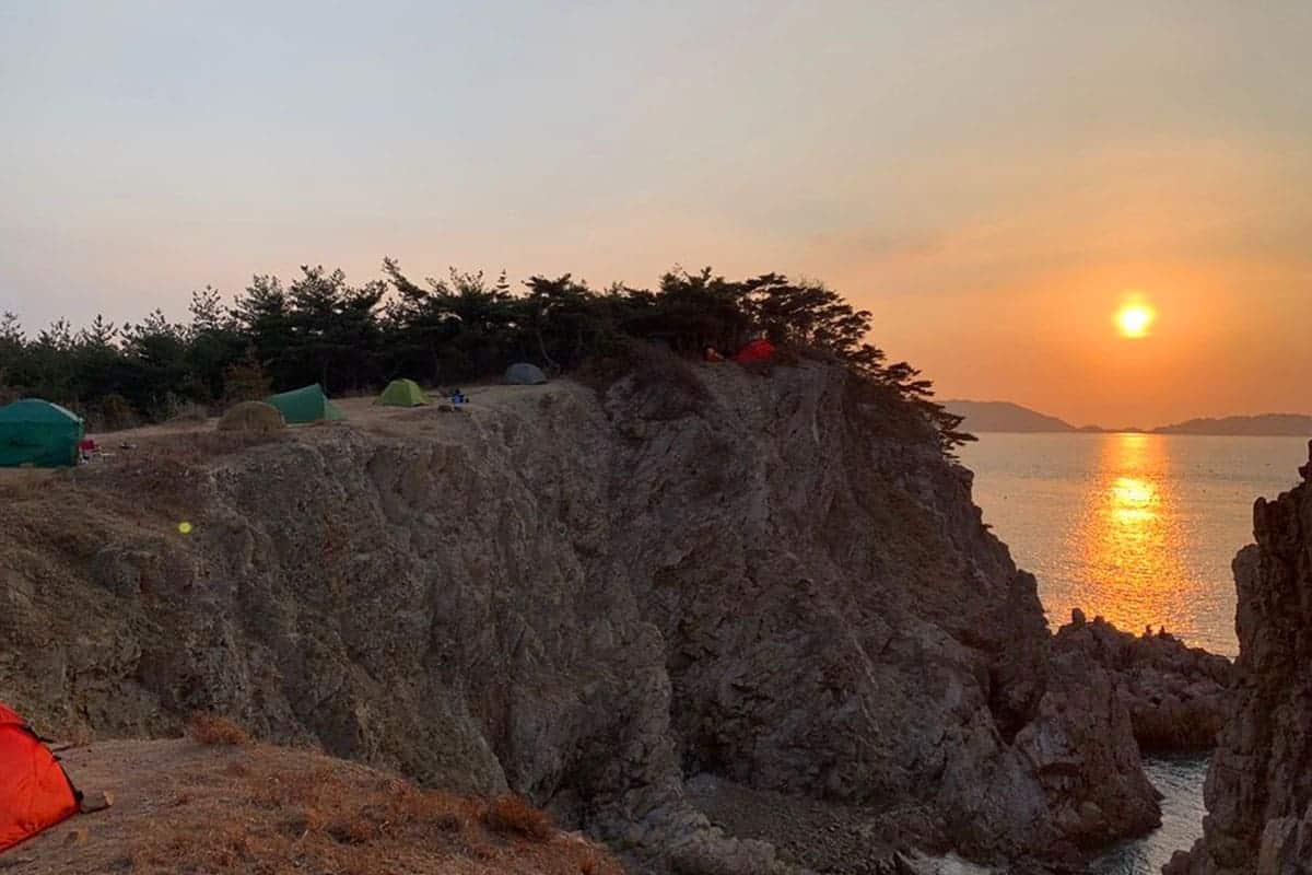 마도해안절벽 노을 마도해안절벽 노을