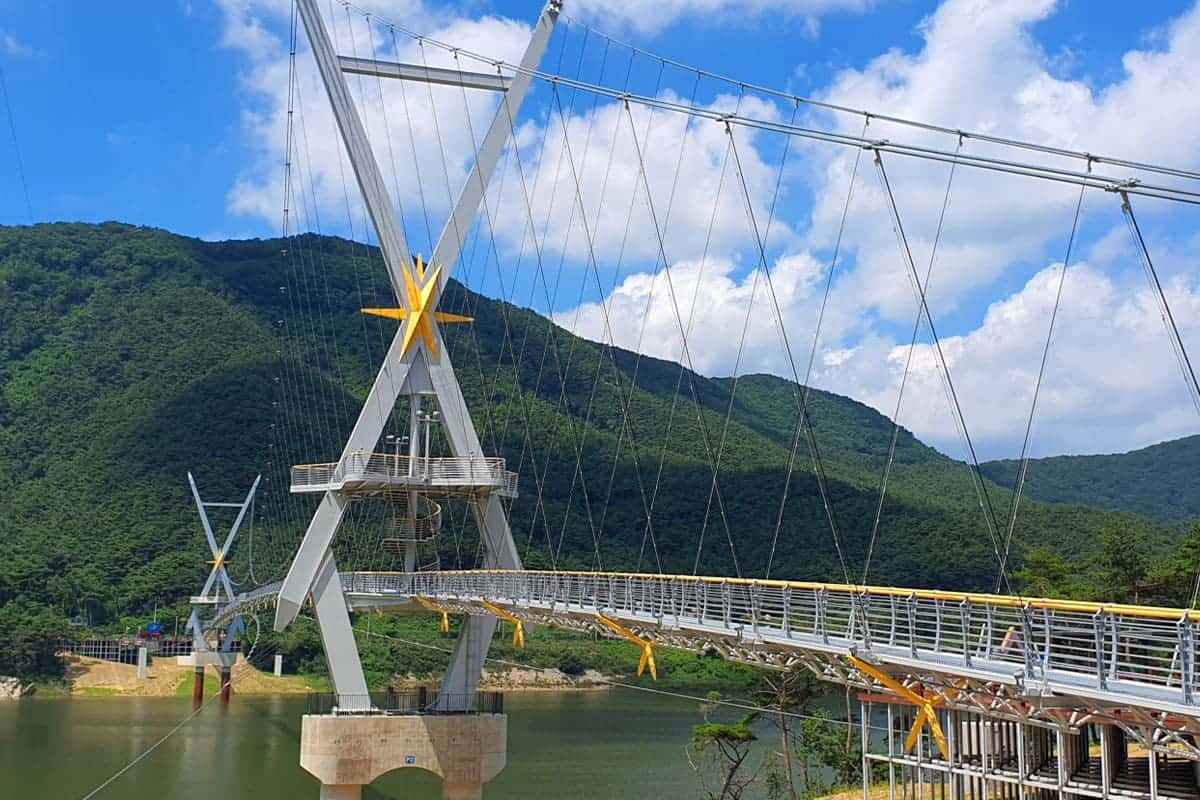 보현산댐 출렁다리 전경 보현산댐 출렁다리 전경