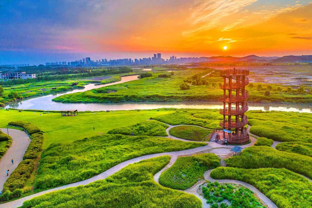 갯골생태공원 일몰 전경 갯골생태공원 일몰 전경