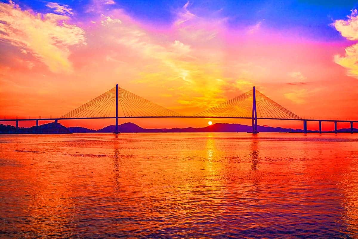 목포대교 노을 바다 목포대교 노을 바다
