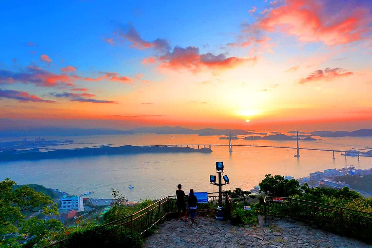 유달산에서 보는 노을 