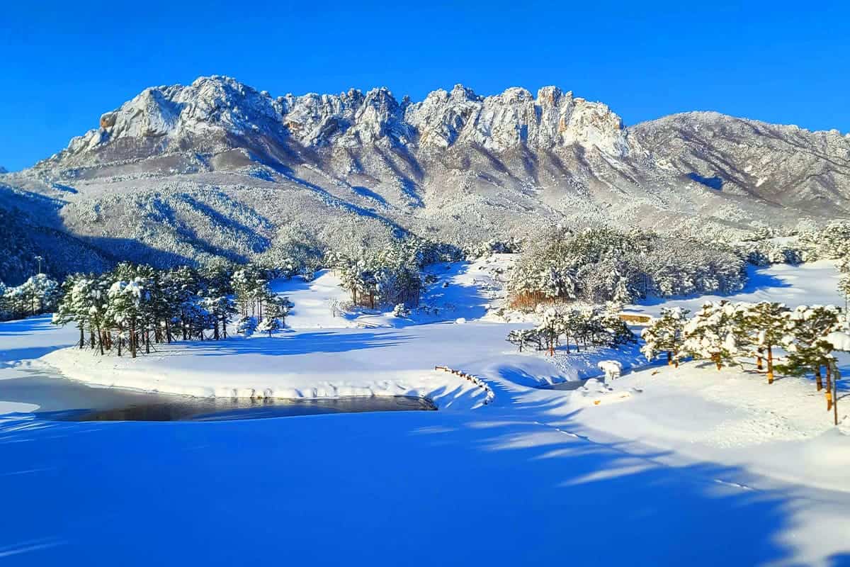 설악산 울산바위 설경 설악산 울산바위 설경