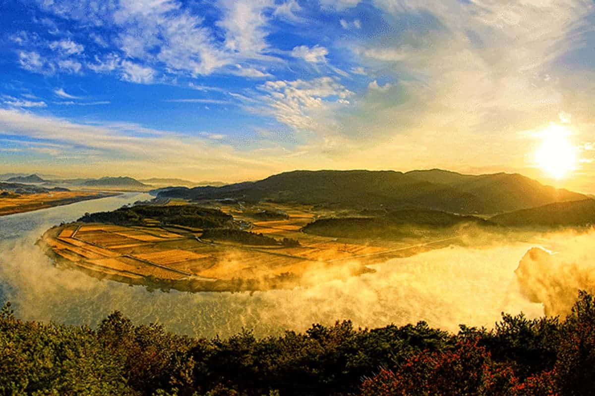 낙동강 경천대 일출 낙동강 경천대 일출