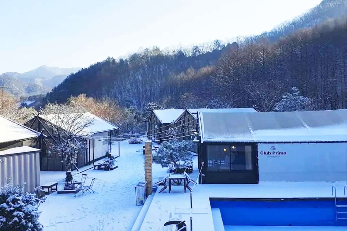 강원도 글램핑장 클럽프리모 글램핑 설경 강원도 글램핑장 클럽프리모 글램핑 설경