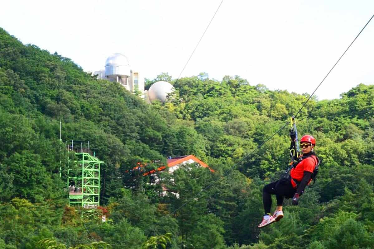 증평군 좌구산 줄타기