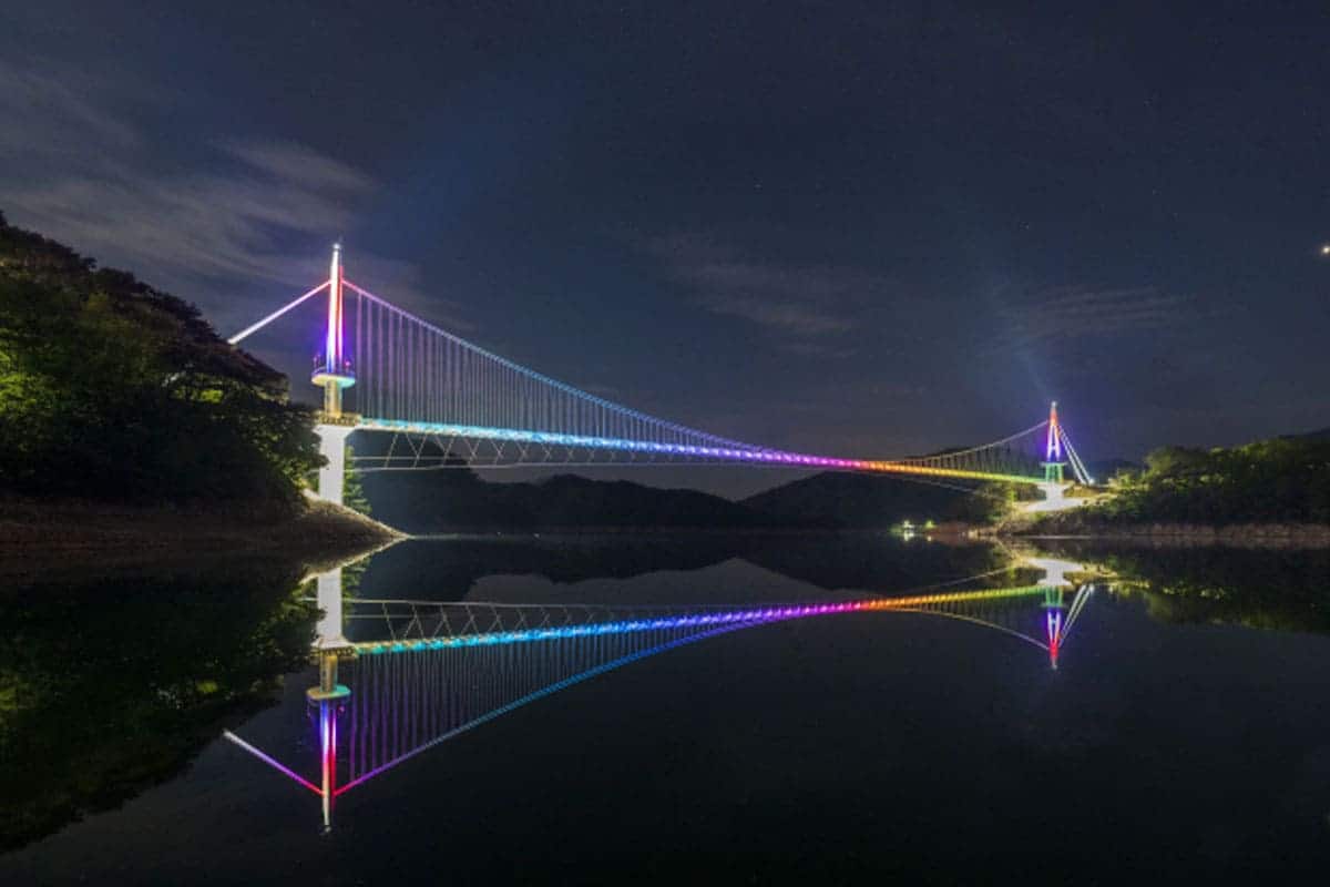 상무룡 출렁다리 야경 상무룡 출렁다리 야경