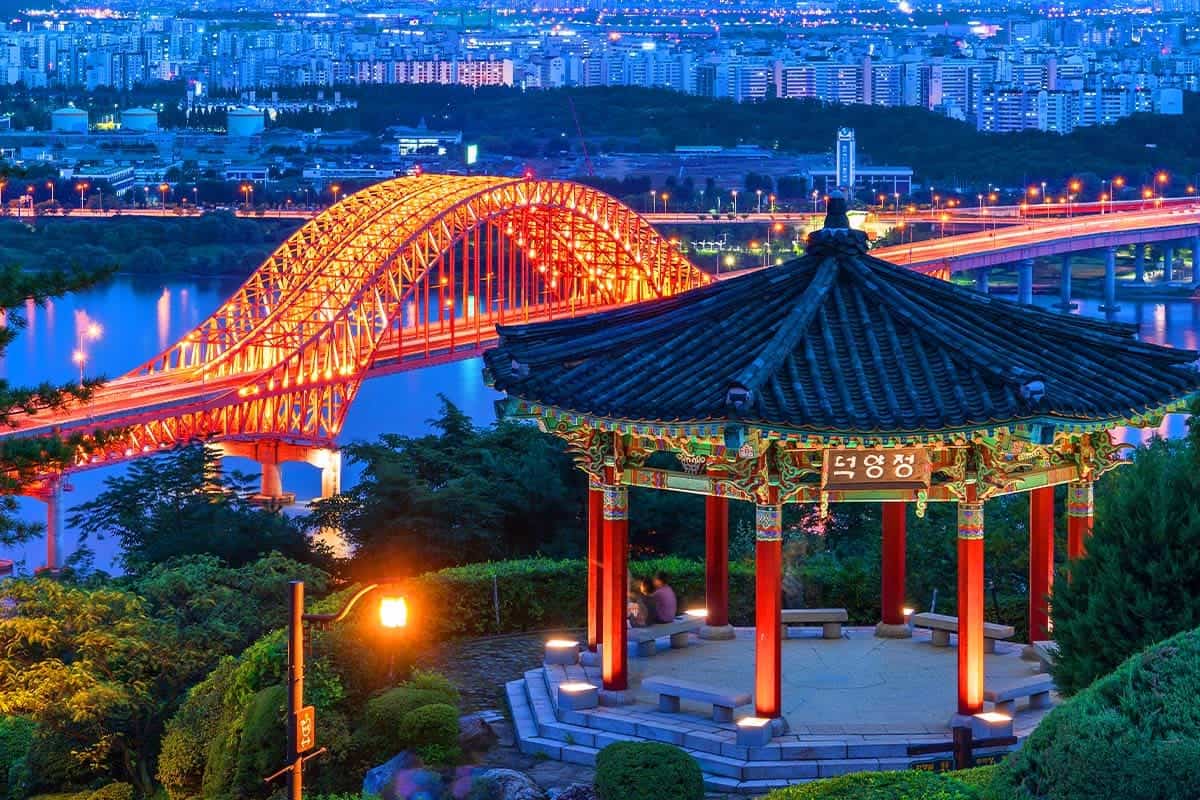 행주산성 덕양정 야경