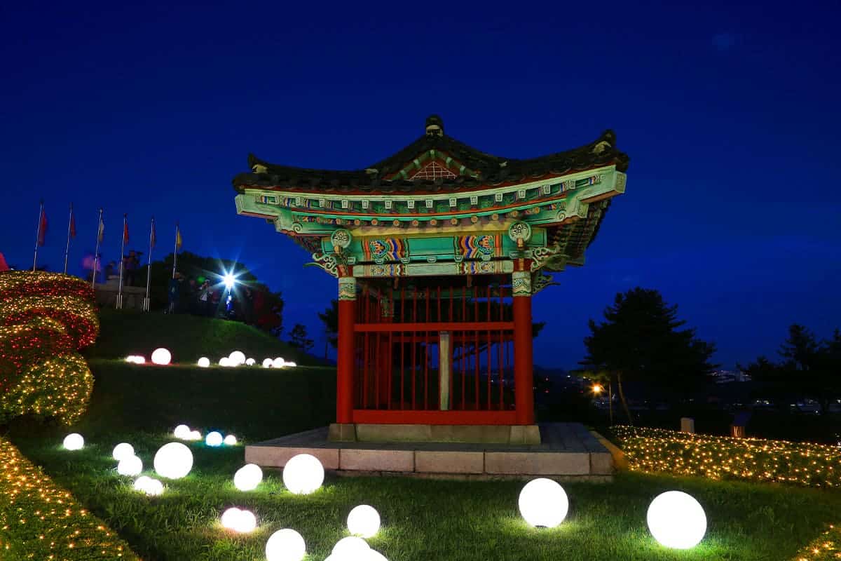 행주산성 정자 야경