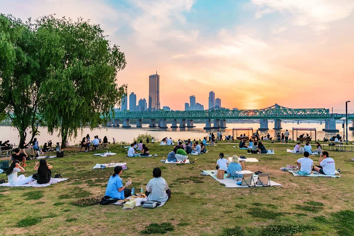서울 노들섬 노을 풍경 서울 노들섬 노을 풍경