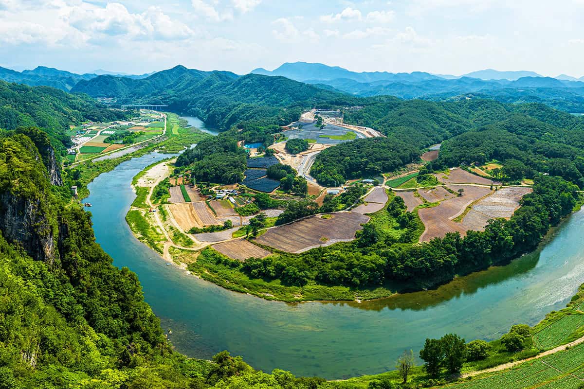 영월 선돌 항공샷
