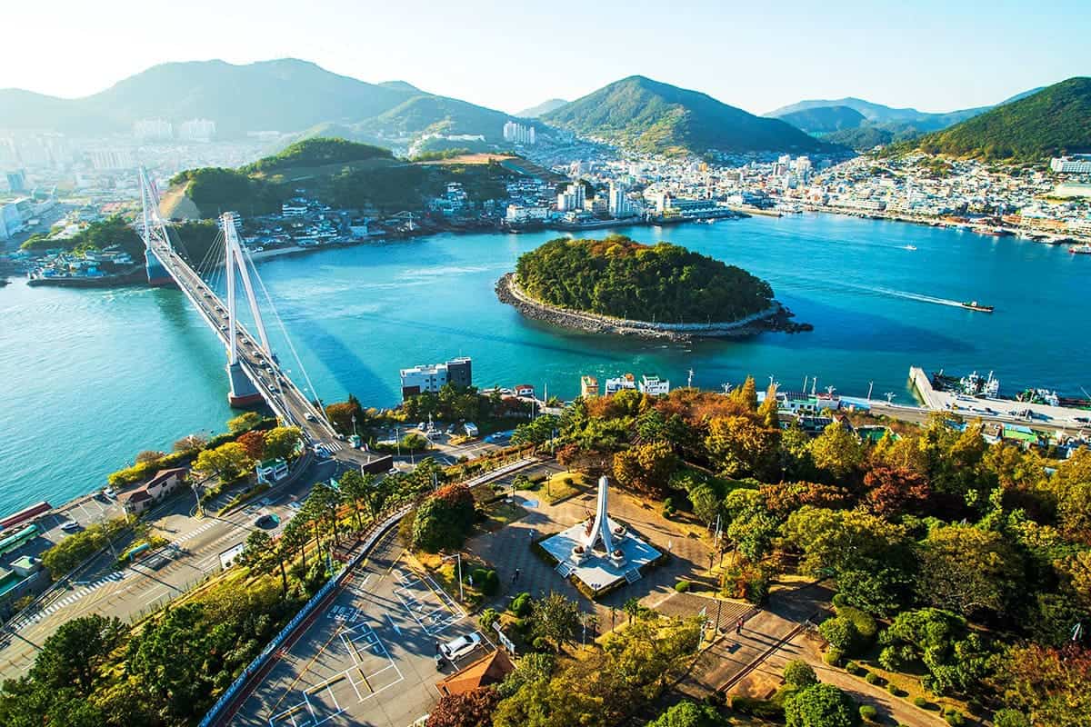 여수 돌산대교 전경