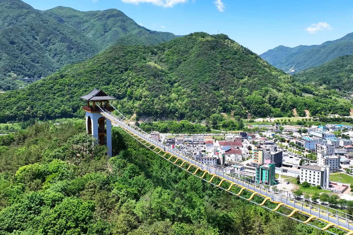 문경 봉명산 출렁다리 드론샷 문경 봉명산 출렁다리 드론샷