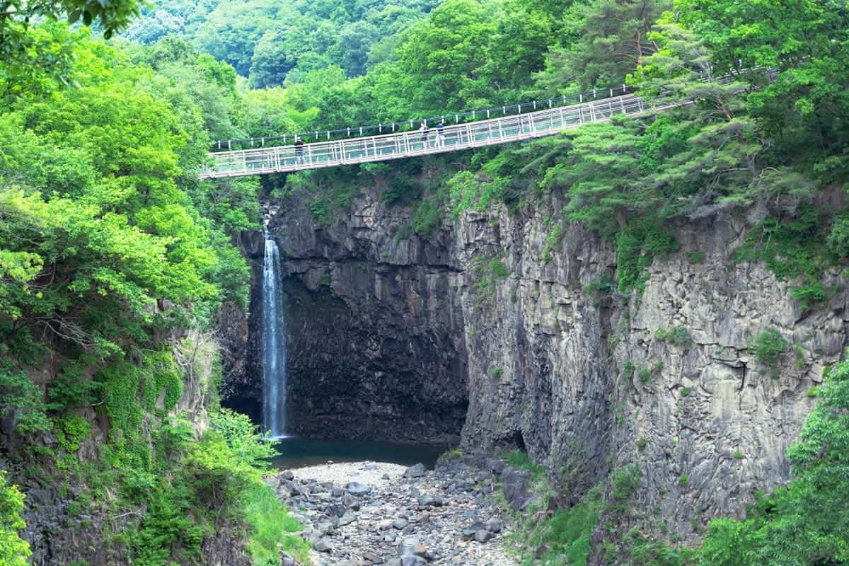 연천 재인폭포 출렁다리 전경 연천 재인폭포 출렁다리 전경