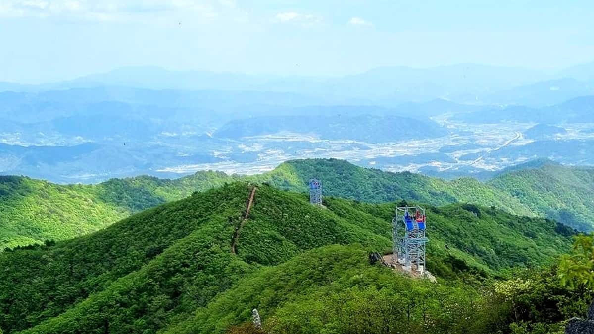 대봉산 집라인 전경 대봉산 집라인 전경