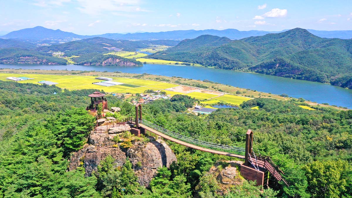 나각산 출렁다리 전경 나각산 출렁다리 전경