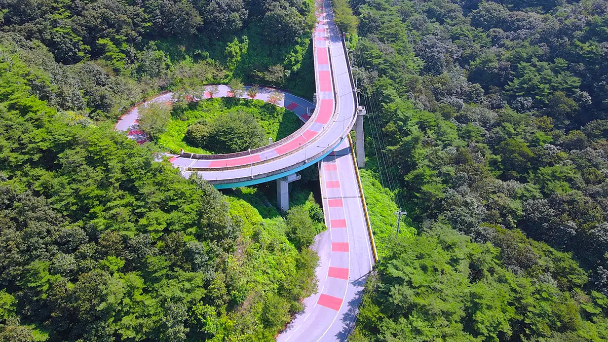 청양 나선형도로 전경 청양 나선형도로 전경