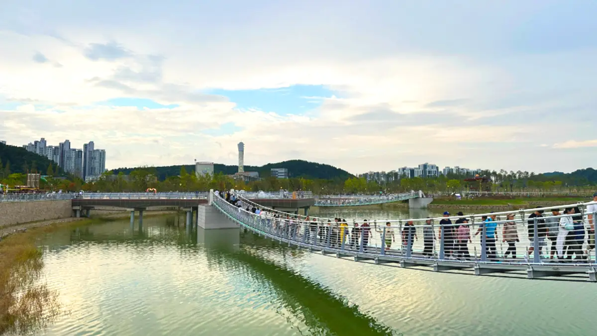 갑천생태호수공원 출렁다리