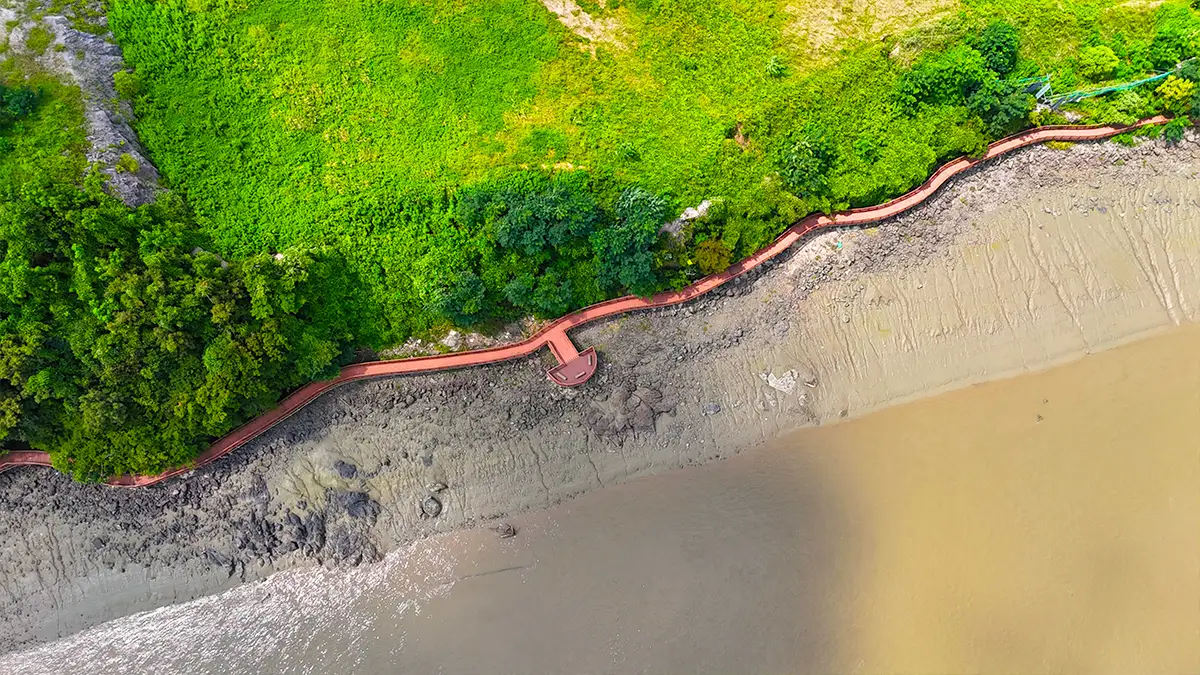 황산도 데크길 항공샷