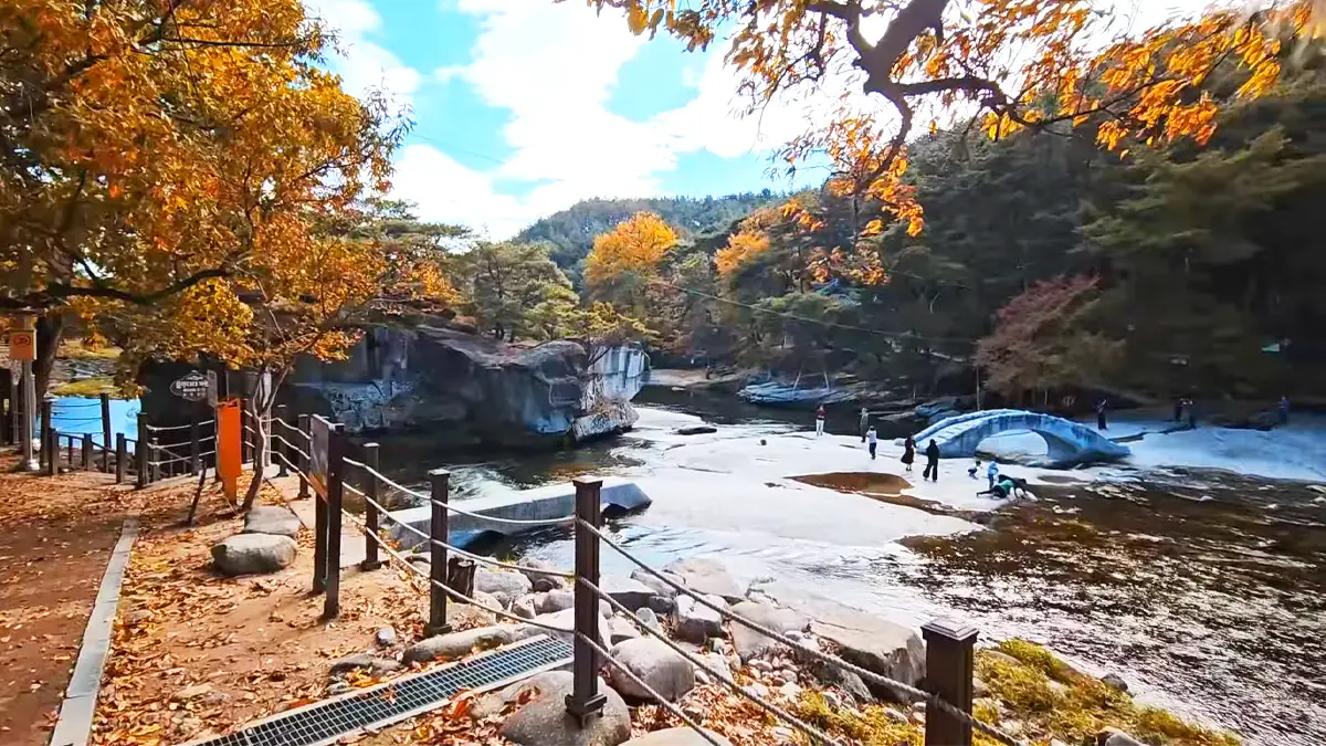 수승대 거북바위와 단풍 수승대 거북바위와 단풍