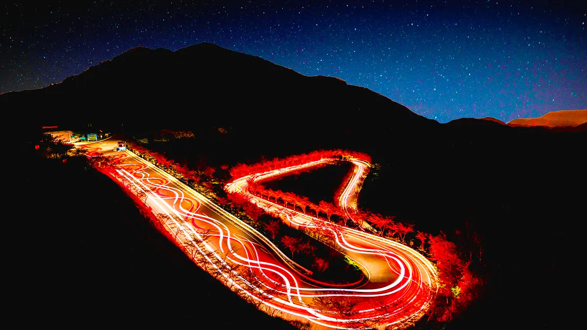 의령 색소폰 도로 야경