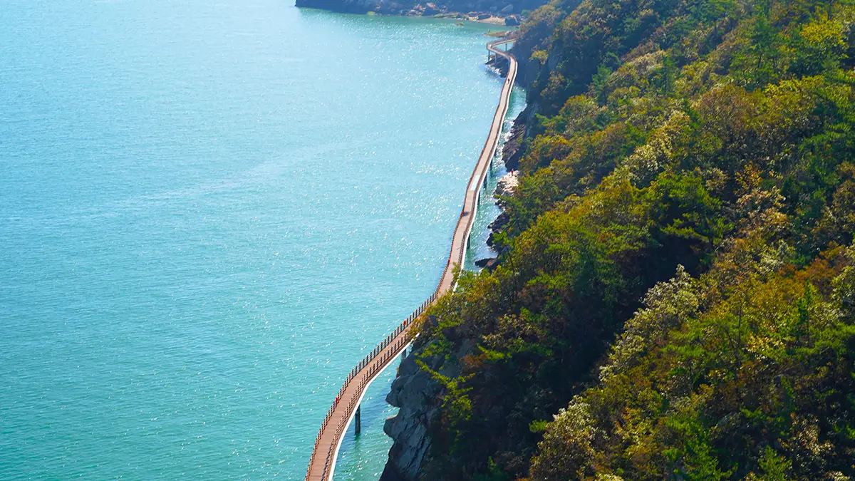 목포 고하도 해안데크 항공