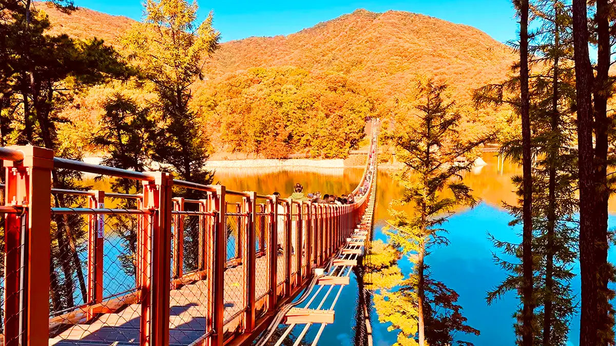 마장호수 출렁다리 단풍