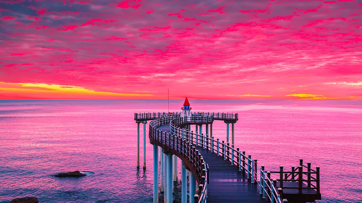 포항 이가리 닻 전망대 노을