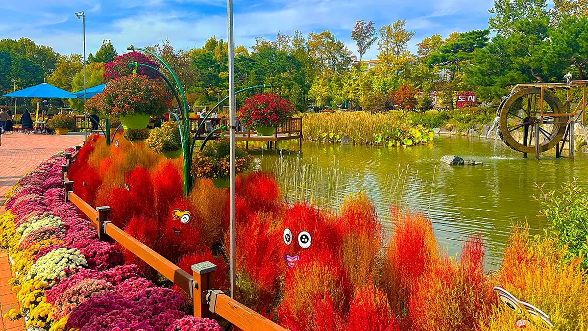 유성국화축제 가을 전경